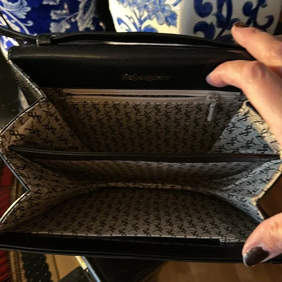 YSL Vintage Snake Embossed Black Shoulder - Picture 5 of 5